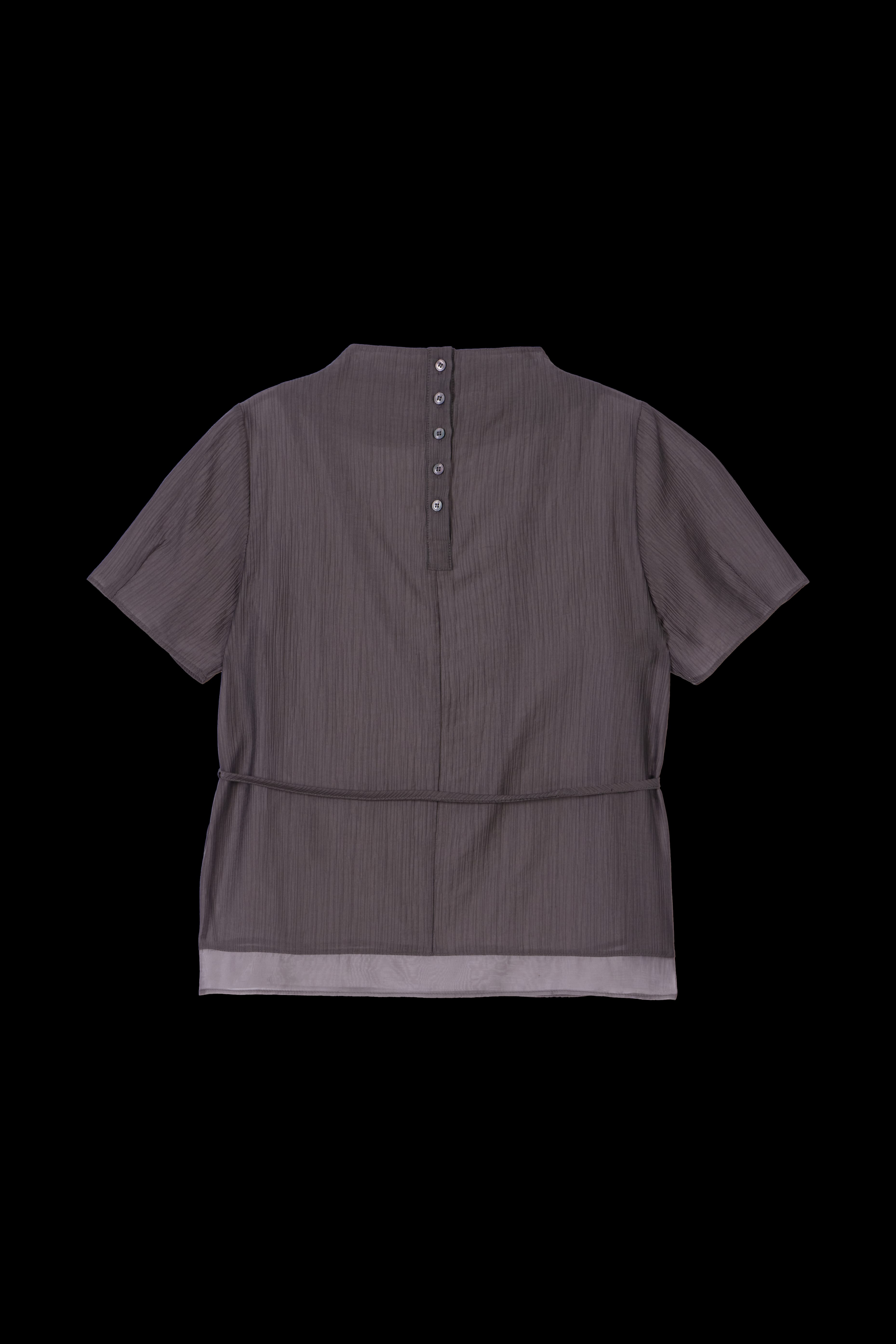 德赫维 Drape Strap Blouse [Charcoal]