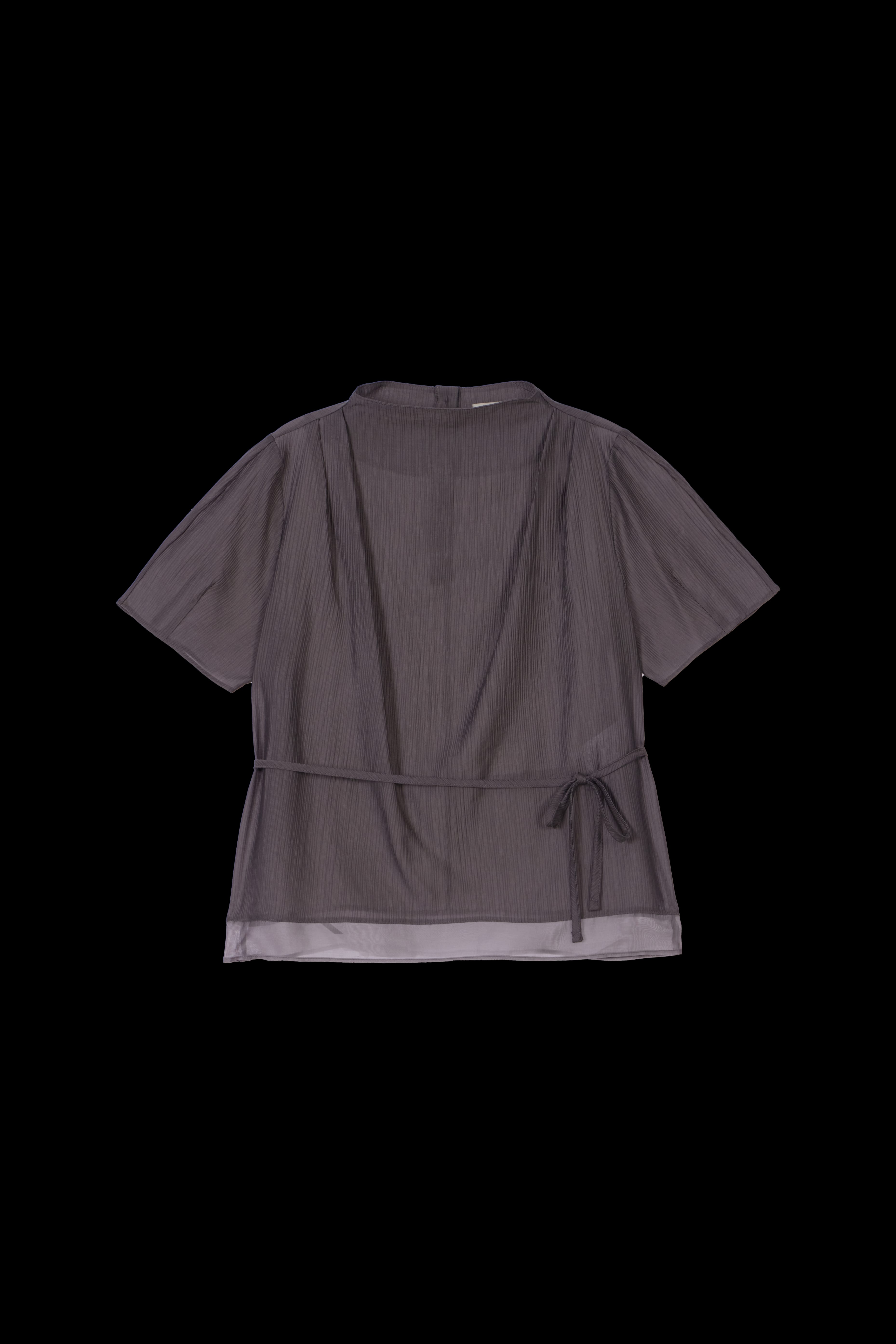德赫维 Drape Strap Blouse [Charcoal]
