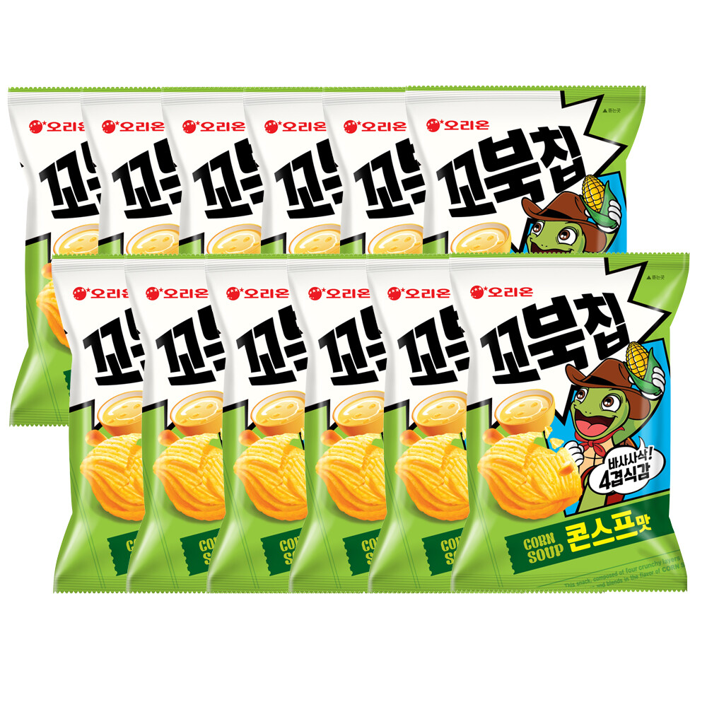 好丽友 龟背薯片 玉米浓汤味 80克 x 12包